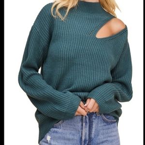 XSmall cut out shoulder accent sweater